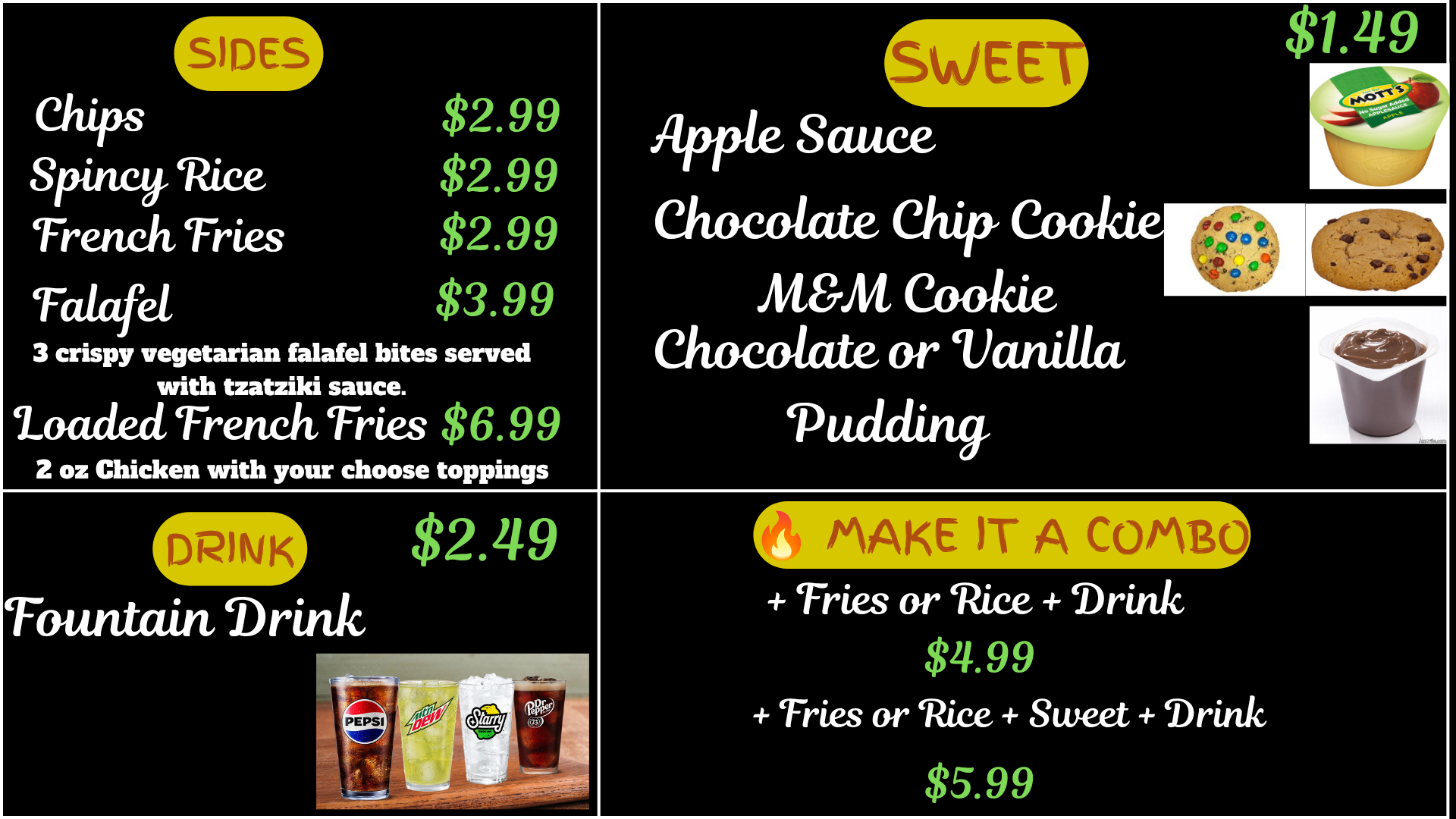 Spincy Menu Page 2
